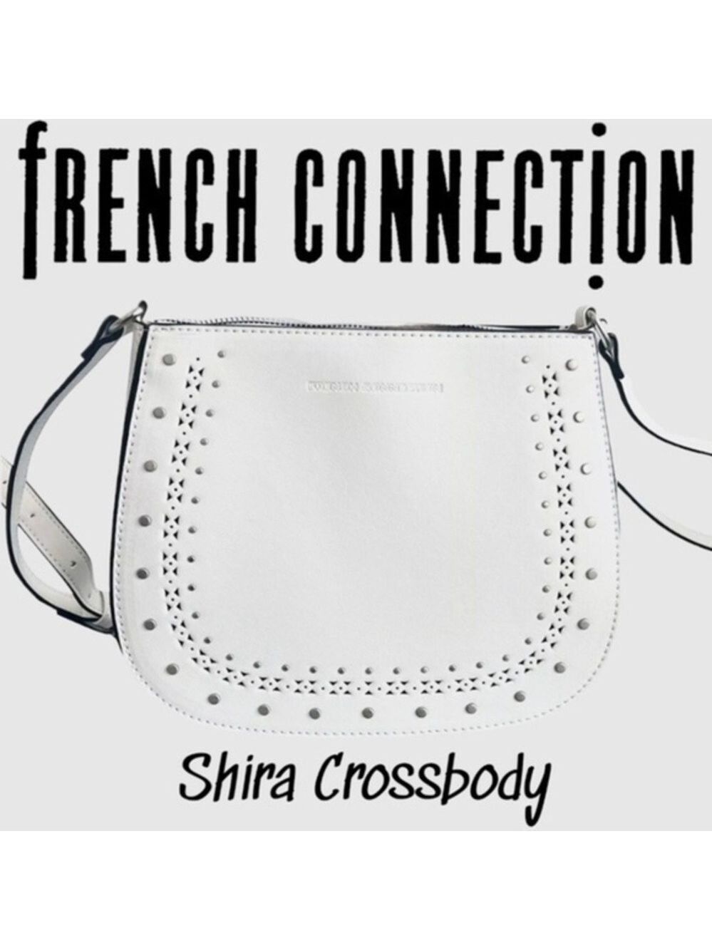 FRENCH CONNECTION Shira Vegan Leather Stud Detail Crossbody Bag NWT